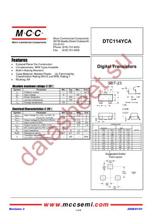 DTC114YCA-TP datasheet  